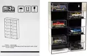 12 Car Display Showcase Wall Mount Case w/ Black Back Panel and Extra Space 1/64