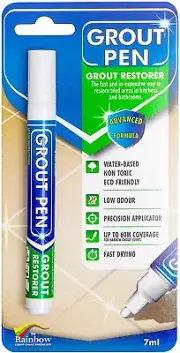 Grout Pen - Ivory - Restore the Look of Kitchen and Bathroom Tile Grout Lines Cl