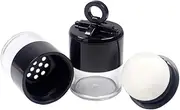 2Pcs Black Mini Empty Refillable Loose Powder Box With Puff Cap, Sifter - DIY Cosmetic Foundation Case, Blusher Jar Container for Makeup, Transparent (10g/0.34oz)