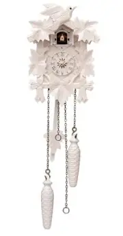 Quartz Cuckoo Clock 5 leaves, bird, with music EN 522/23 QM NEW