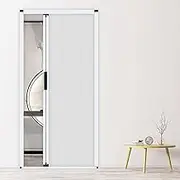 Accordion Doors for Doorway, Aluminum Sliding Folding Blackout Cellular, Barn Door, Closet Doors, Pleated Sliding Accordion Roll up Screen(White,62 * 80in)