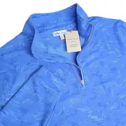 Peter Millar Men Medium Crown Sport Perth Tropical Camo 1/4 Quarter Zip Pullover