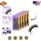 Matte Black C Curl Eyelash Extensions: 5 Trays of 9-13mm Faux Mink Lashes