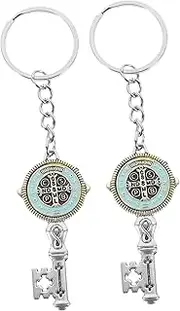 [VALICLUD] 2x Medal Keychain Protection Keyring Metal Pendant Bag Charm Keychain for Bag