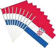 10 PCS Handheld Croatia Flag,8.5×5.5 Inch Hand Held Mini Croatian Flags Banner For Indoor Outdoor Parade Waving The Tlag and Shouting