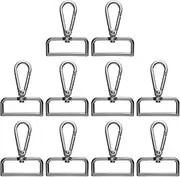 uxcell 10pcs Metal D Ring Lobster Claw Clasps 1.5" (38mm) Zinc Alloy 360 Degree Swivel Trigger Push Gate Snap Hooks for Keychains Jewelry Strap DIY Crafts, Gunmetal