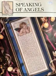Praying Hands SPEAKING OF ANGELS Cherub Cross Stitch Pattern Leaflet w/Fabric
