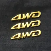 3x Chrome New Golden 4WD Metal Emblem Badge Decal Sticker Sports SUV Turbo Grand