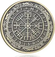 Viking Vegvisir Coin Viking Compass Coin Nordic Mythology Coin Nordic Travelers Protective Talisman Viking Gifts for Men Women