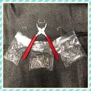 Hog Ring Pliers & 50 ea Galvanized Hog Rings 3/4", 1/2" & 3/8" Seats Shock Cord