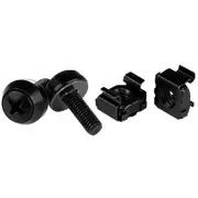StarTech 50pc 10-32 Server Rack Cage Nuts and Screws w/Washers, Black - CABSCREW1032