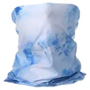 Summer Neck Gaiter Sun Protection Face Mask for Fishing, Sky Blue-white