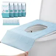 50 Pack Disposable Toilet Seat Cover XL Waterproof Individually Wrapped for Adults and Kids Potty Training Travel Accessories for Public Restrooms, Airplane, Camping