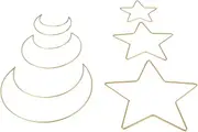 Zerodeko 6Pcs Dream Catcher Iron Ring for DIY Crafts Golden Moon Star Shapes for Wreaths Accessories for Decor for Home