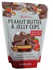 Barton’s Peanut Butter & Jelly Cups 20 Oz, Milk Chocolate And Strawberry Jam