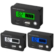 DC8-30V USB Type-C Digital Lead Acid Battery Charge Capacity Indicator Meter