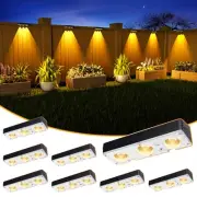 Solar Fence Lights Outdoor Waterproof Led, 100 Lumens Solar Lights for Fence ...