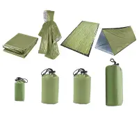 在飛比找樂天市場購物網優惠-雨衣 戶外露營徒步野餐便攜簡易隨身鋁膜急救裝備急救毯睡袋雨衣