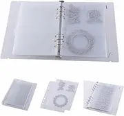Die Storage Book Binder Die and Stamp Storage Folder Page Protectors 1 Cover with 25 Sheets Pockets Set Organizer Collection Case Template Holder DIY Scrapbooking Storing