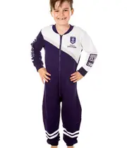 AFL Kids Onesie - Fremantle Dockers - Cotton - Zip - Pockets - Warm