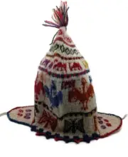 Chullo for Women Handmade Woven in Alpaca Wool Andean Cordillera Cusco