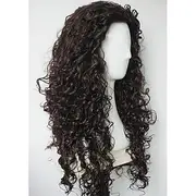 Witch Wig Men's Wig Long Curly Wig Black Synthetic Wigs Cosplay adult Halloween Wigs