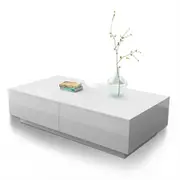 New 4 Drawer Coffee Table Wood Living Room Furniture High Gloss White