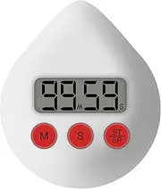 Atelierate Digital Bathroom Clock Waterproof Shower Clock Timer Temperature Humidity Visual Countdown Timer Wall Clock White