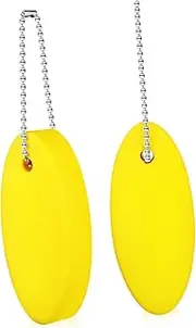 GANAZONO 2Pcs Floating Keyrings Lightweight Oval Float Key Chain for Boating Fishing Sailing Surfing and Outdoor Water Sports Easy to Spot Underwater