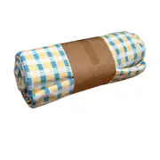 Cotton Fringe Throw Rug 130 x 170 cm Yellow Blue Gingham