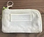 Vera Bradley Dockside Canvas Dove Grey Corner Clip Zip ID NWT