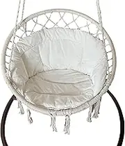 SUMURI Soft Egg Chair Cushion Replacement, Leisure Hanging Basket Chair Cushion,Washable Foldable Egg Swing Chair Cushion (only Chair Cushion)(Color:Rice White)