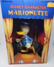 Disney Donald Duck Marionette Puppet Helm 1990 11“ w/ Stage VTG NEW SEALED