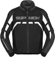 Spidi Rapid H2Out waterproof Motorcycle Leather Jacket, black-white, Size XL for Men Black White