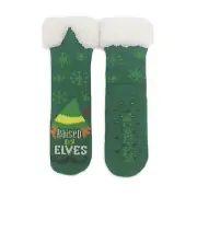 New Buddy The Elf Will Ferrell Sherpa Non Slip Slipper Sock Women Size 4-10
