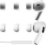 3 Pairs Replacement Ear Tips Compatible with AirPods Pro and White