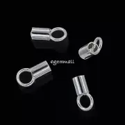 10 Sterling Silver Necklace / Bracelet Cord End For 2mm Leather Cord #97410