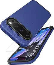 [Vihibii] for Google Pixel 9 Pro XL Case, [Double Layer Drop Protection] with 2X Screen Protector, Shockproof Silicone Inner Case & Rugged Outer Cover Phone Case for Google Pixel 9 Pro XL 2024, Blue