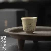 在飛比找蝦皮商城精選優惠-茶具明知山誌 手繪釉上彩蘭花茶杯 秘色仿古陶瓷品茗杯 文人器