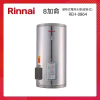 在飛比找PChome24h購物優惠-Rinnai 林內 8加侖 儲熱式電熱水器(壁掛式-不鏽鋼內