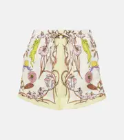 [Tory Burch] Tory Burch Floral high-rise linen shorts AU 14 multicoloured
