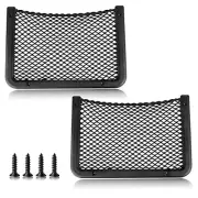 2 Pack Framed Car Mest Net Pocket Seat Side Storage Net Bag, 7.9x12 Inch