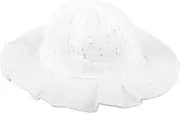 [Ipetboom] Girls Sun Hat Fisherman Bucket Hat Soft Breathable Uv Protective Fashionable Design White