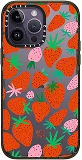 CASETiFY Impact iPhone 14 Pro Max Case [4X Military Grade Drop Tested / 8.2ft Drop Protection] - Strawberries - Glossy Black