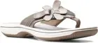 Clarks Women s Cloudsteppers Brinkley Flora Flip Flops, Pewter Size 9M