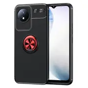 For vivo Y02 4G Protective Cover Kickstand TPU Phone Case Anti-drop Ring Holder Phone Shell/Red