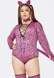 Plus Feral Fixation Leopard Costume