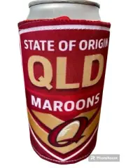 Maroons, Football, Drink cooler, stubby holder, koozie, beverage holder.