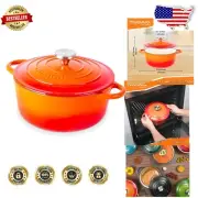 Elegant 3.1-Quart Dutch Oven in Orange – Non-Stick Enameled Cast Iron Cookware