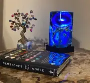 Blue Agate Geode Accent Lamp, Night Decor Lamp, Christmas Gifts Interior Lamp